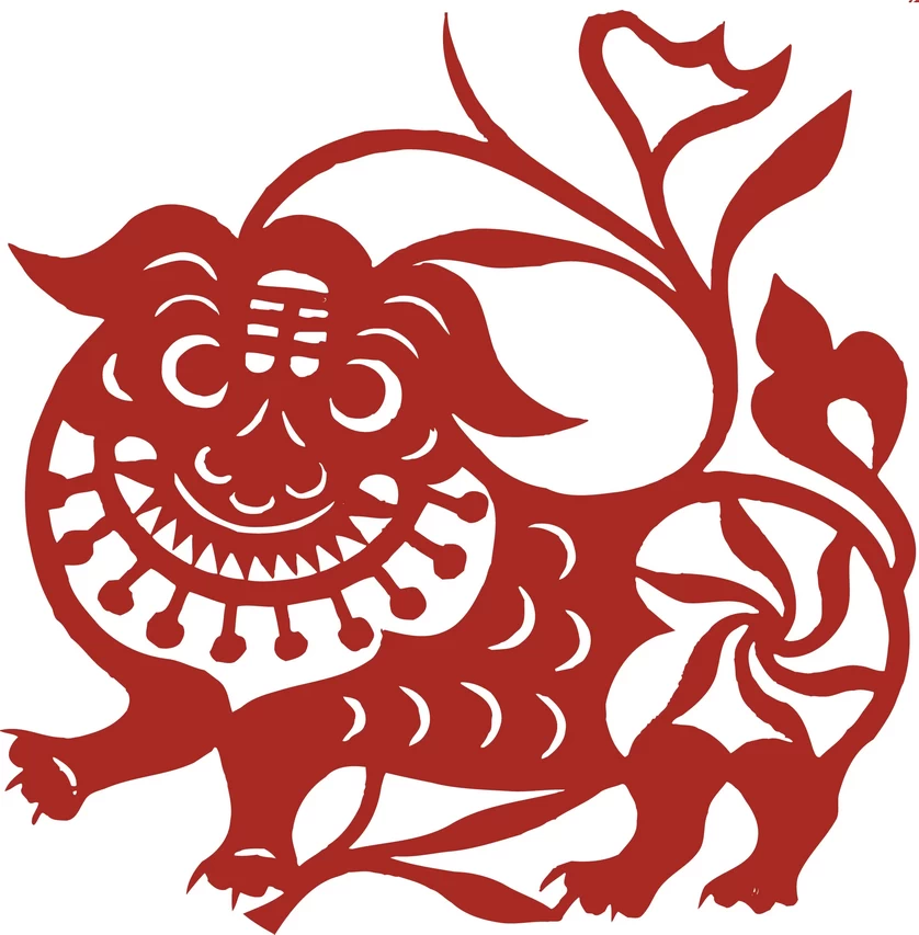 中国风中式传统喜庆民俗人物动物窗花剪纸插画边框AI矢量PNG素材【605】